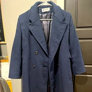 Bromley Navy blue wool peacoat- large